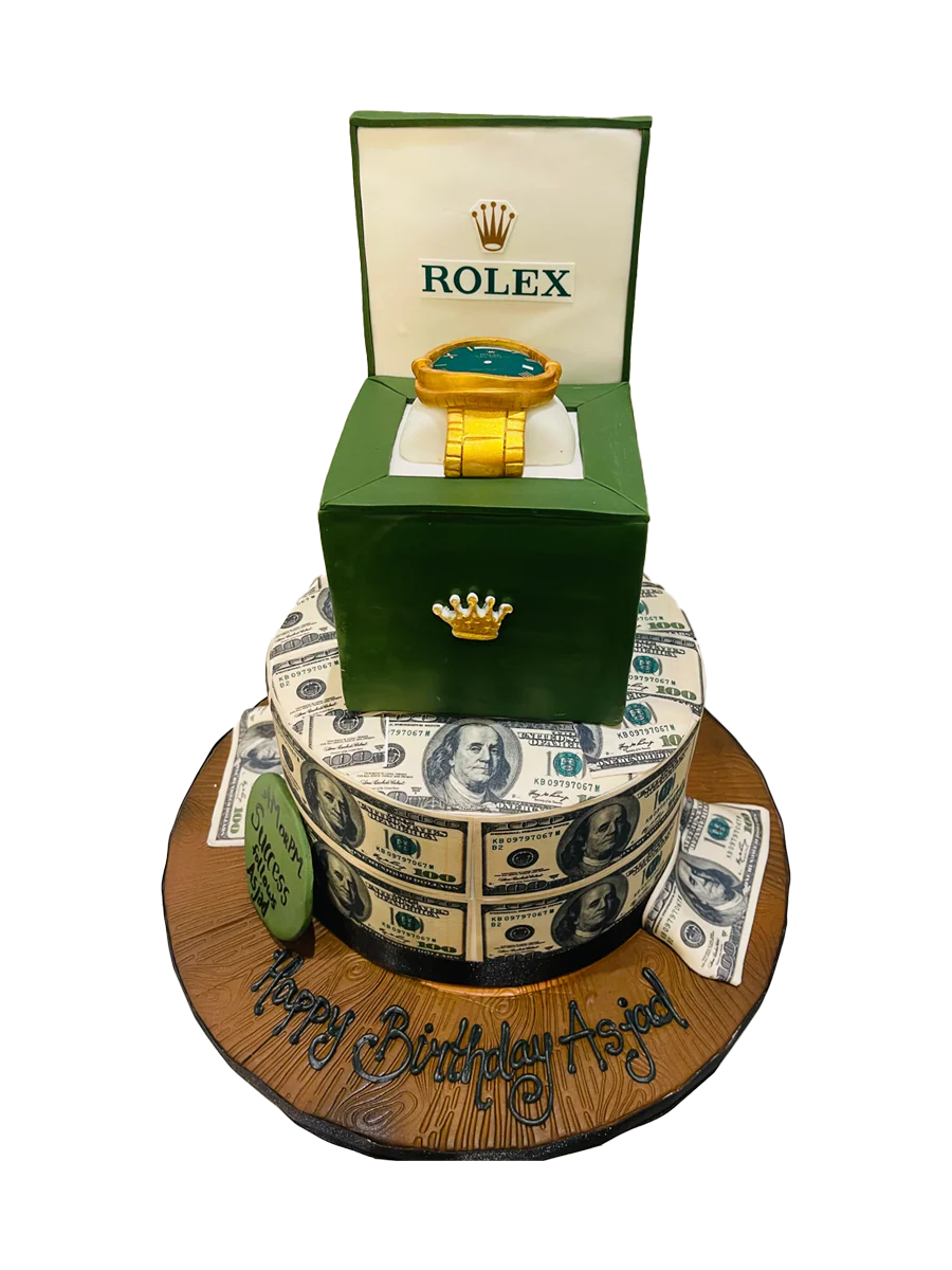 Dollar & Rolex Fondant Cake