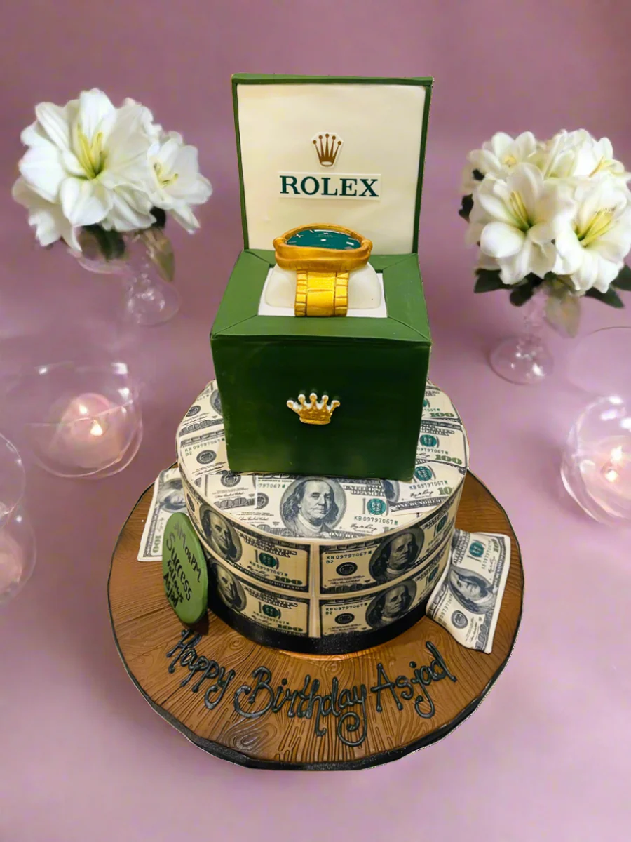 Dollar & Rolex Fondant Cake - Image 2