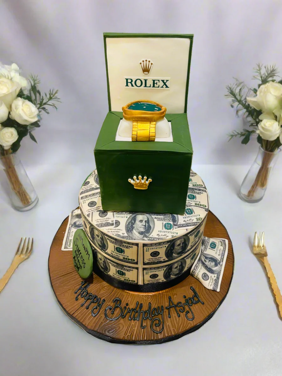 Dollar & Rolex Fondant Cake - Image 3