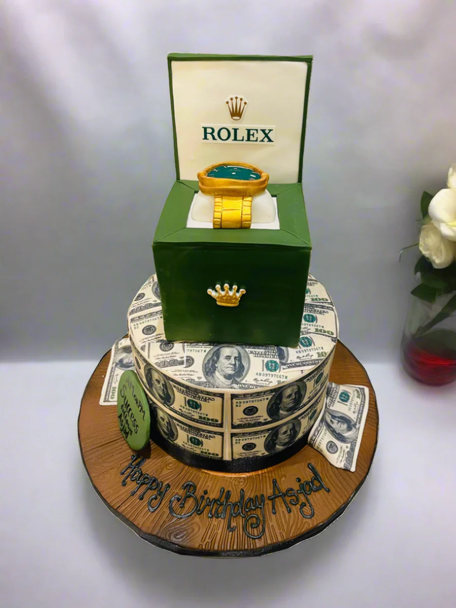 Dollar & Rolex Fondant Cake - Image 4