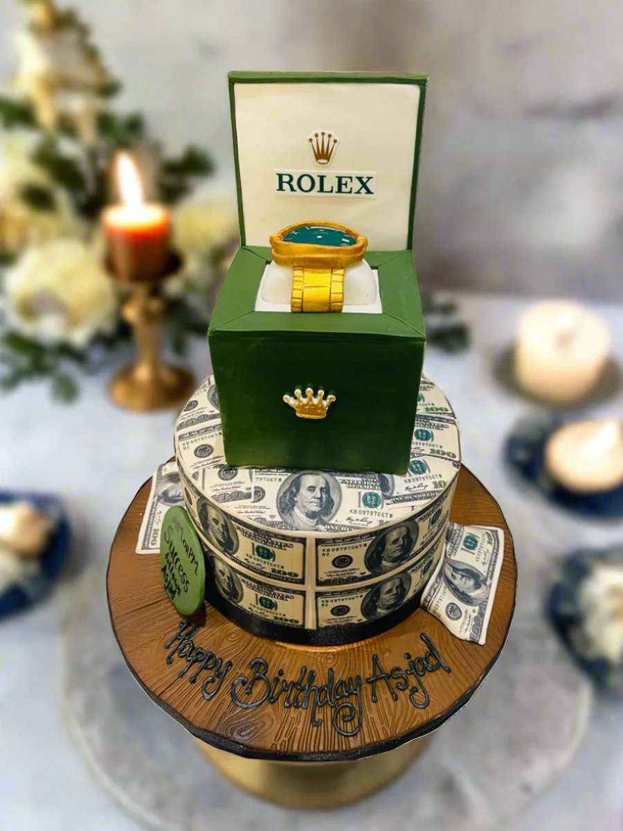 Dollar & Rolex Fondant Cake - Image 5