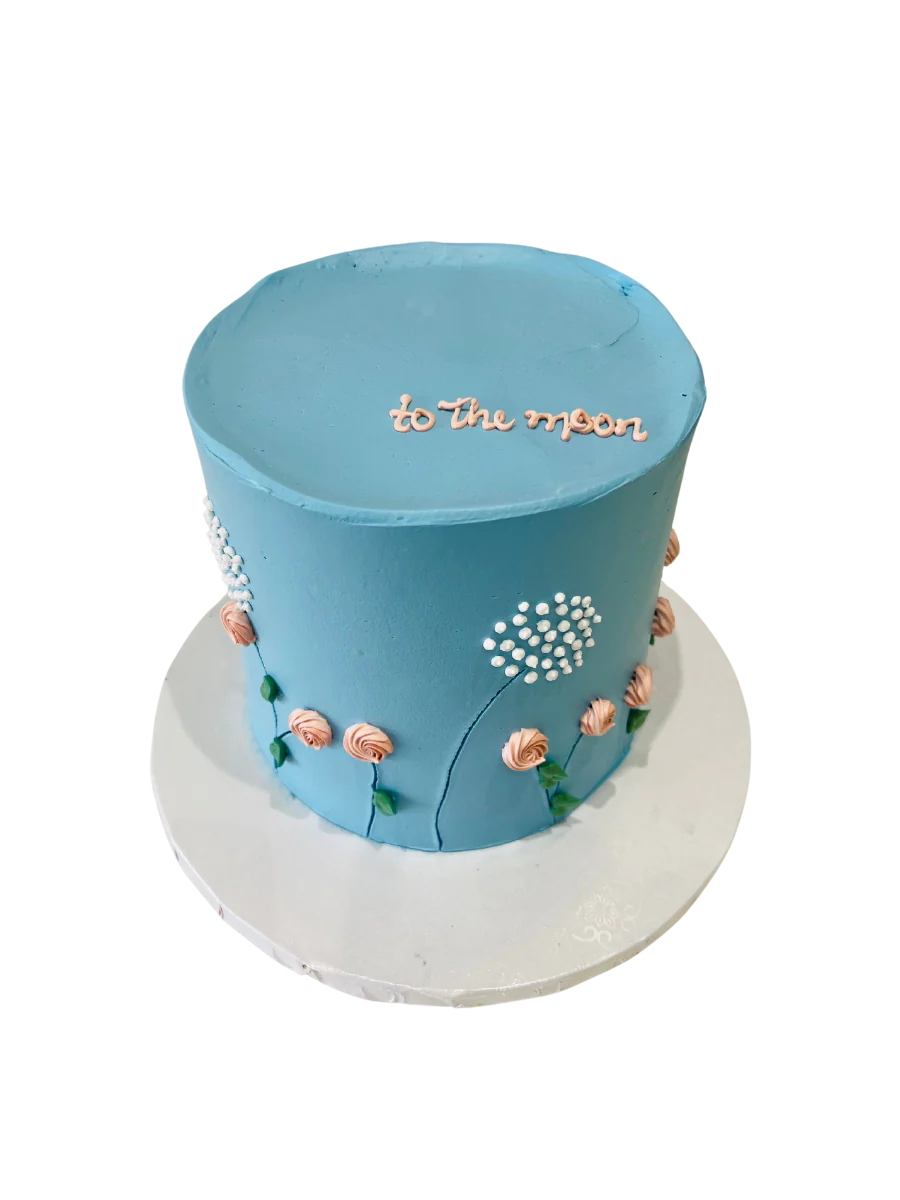 Dusty Blue Cream Cake