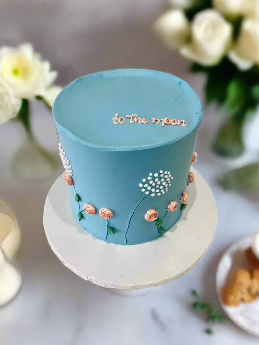 Dusty Blue Cream Cake - Image 3