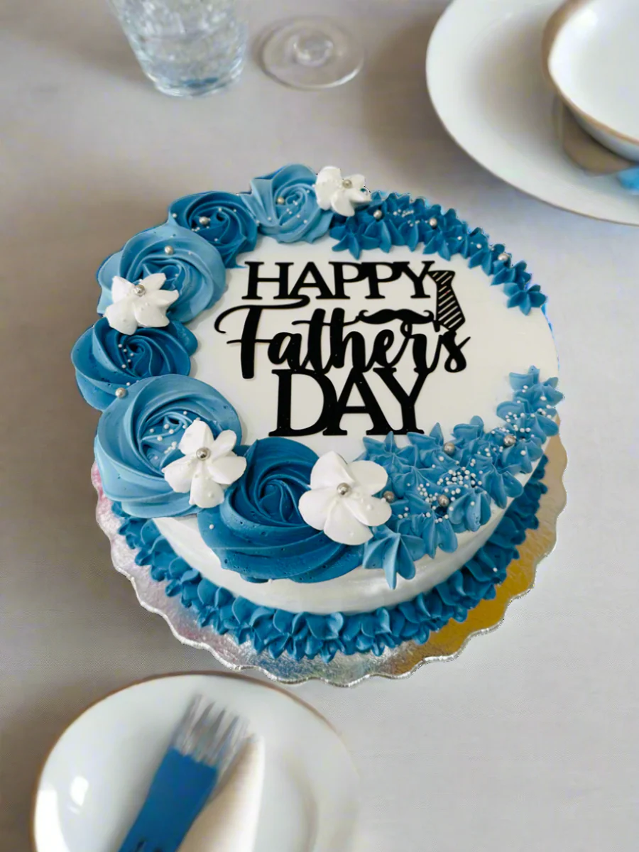 Dusty Blue Father's Day Cake - Image 4