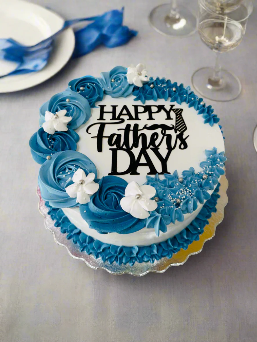 Dusty Blue Father's Day Cake - Image 5