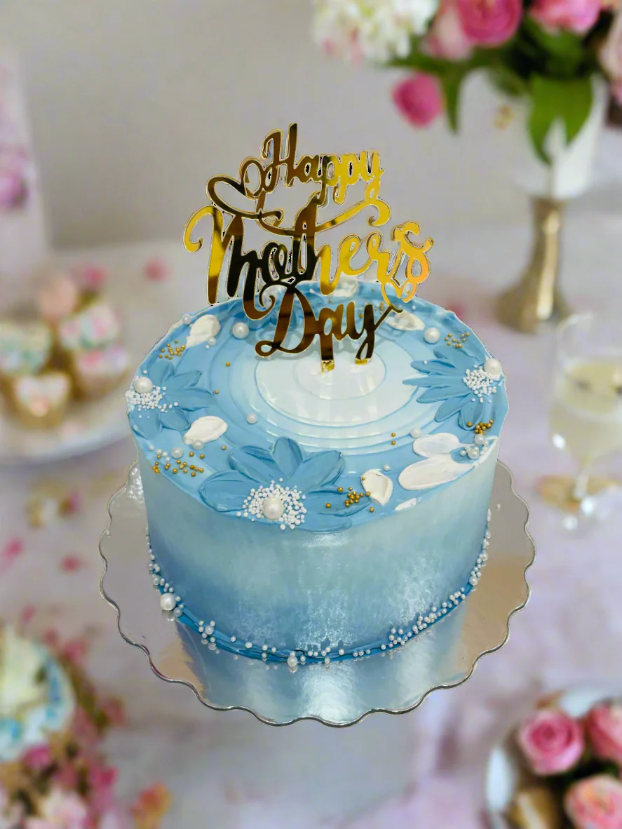 Dusty Blue Mother's Day Cake - Image 2