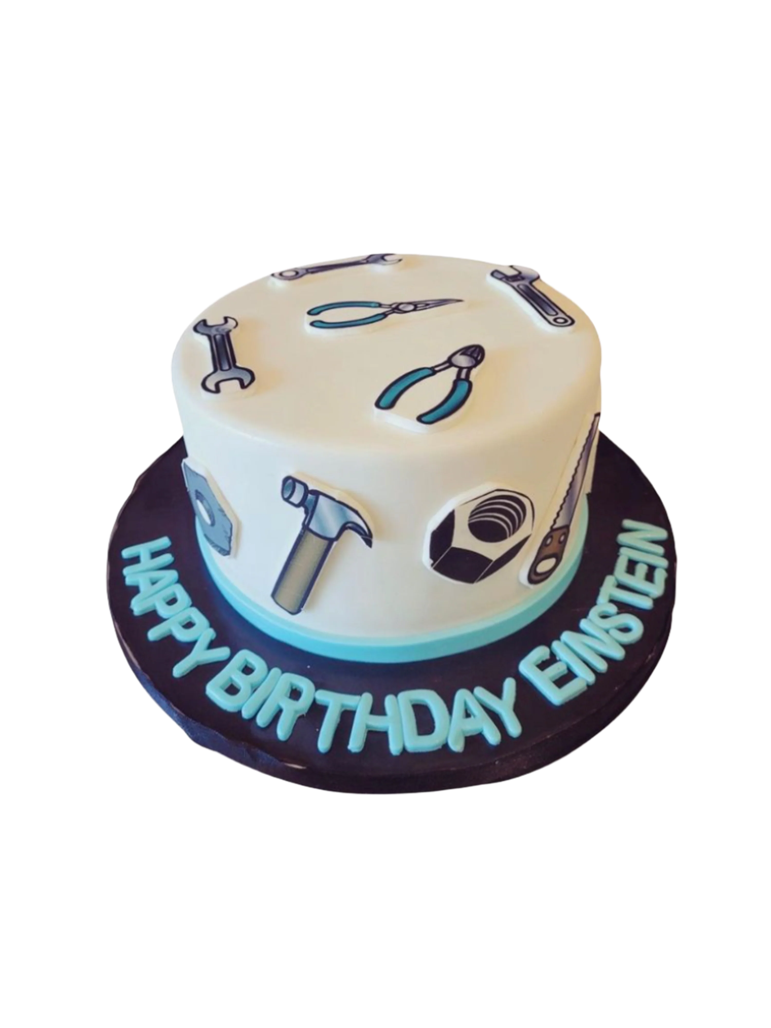 Einstein Tool Fondant Birthday Cake