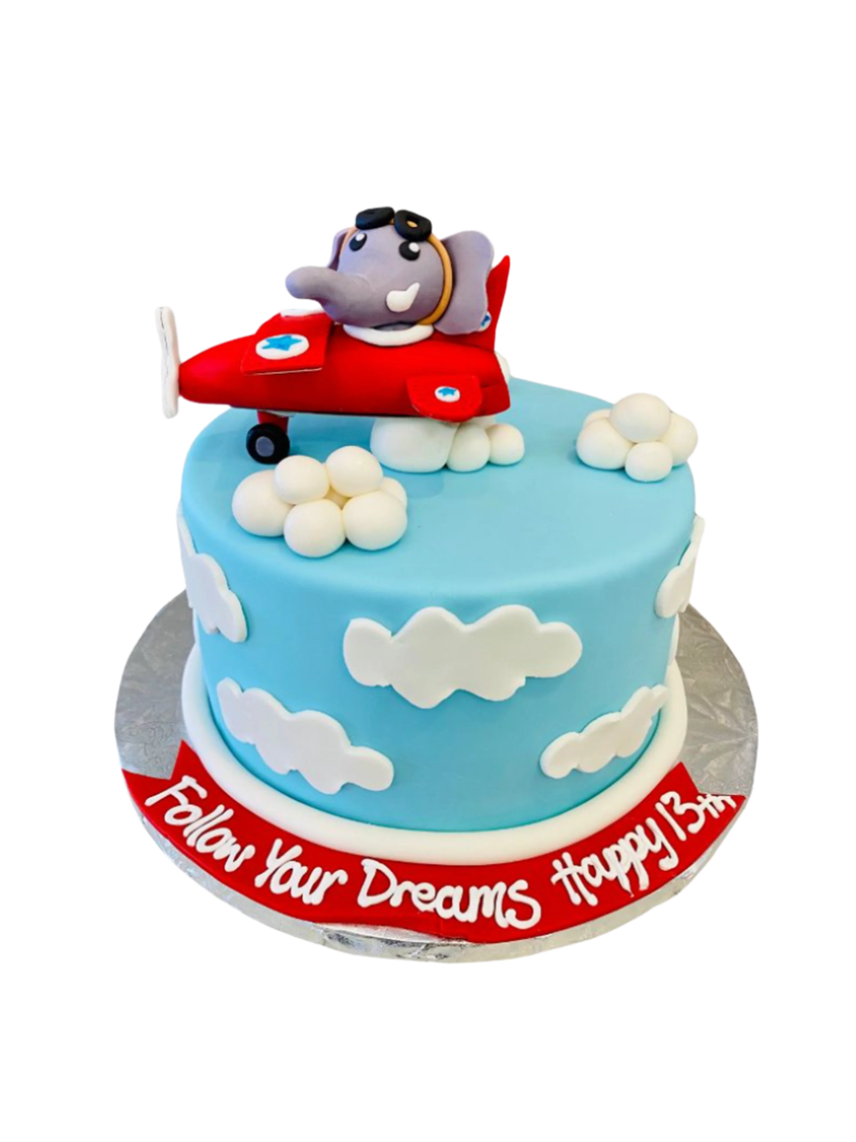 Elephant Aeroplane Fondant Cake