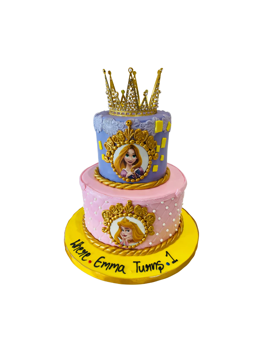 Emma Princess Crown Fondant Tiered Cake