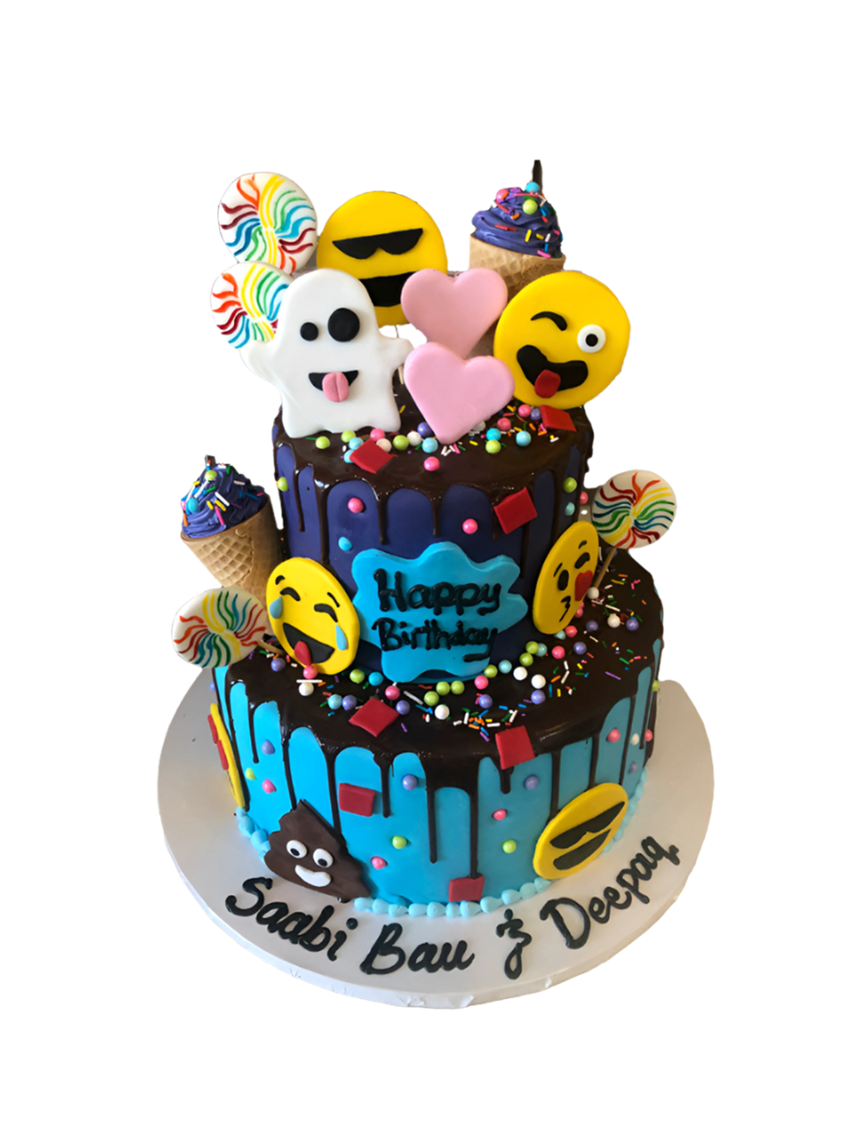 Emoji's Fondant Birthday Cake