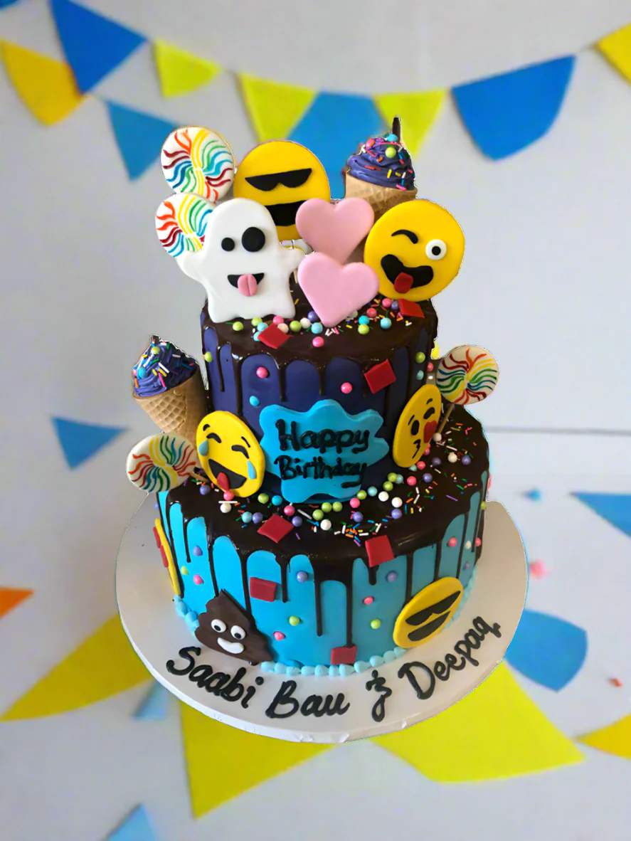 Emoji's Fondant Birthday Cake - Image 2