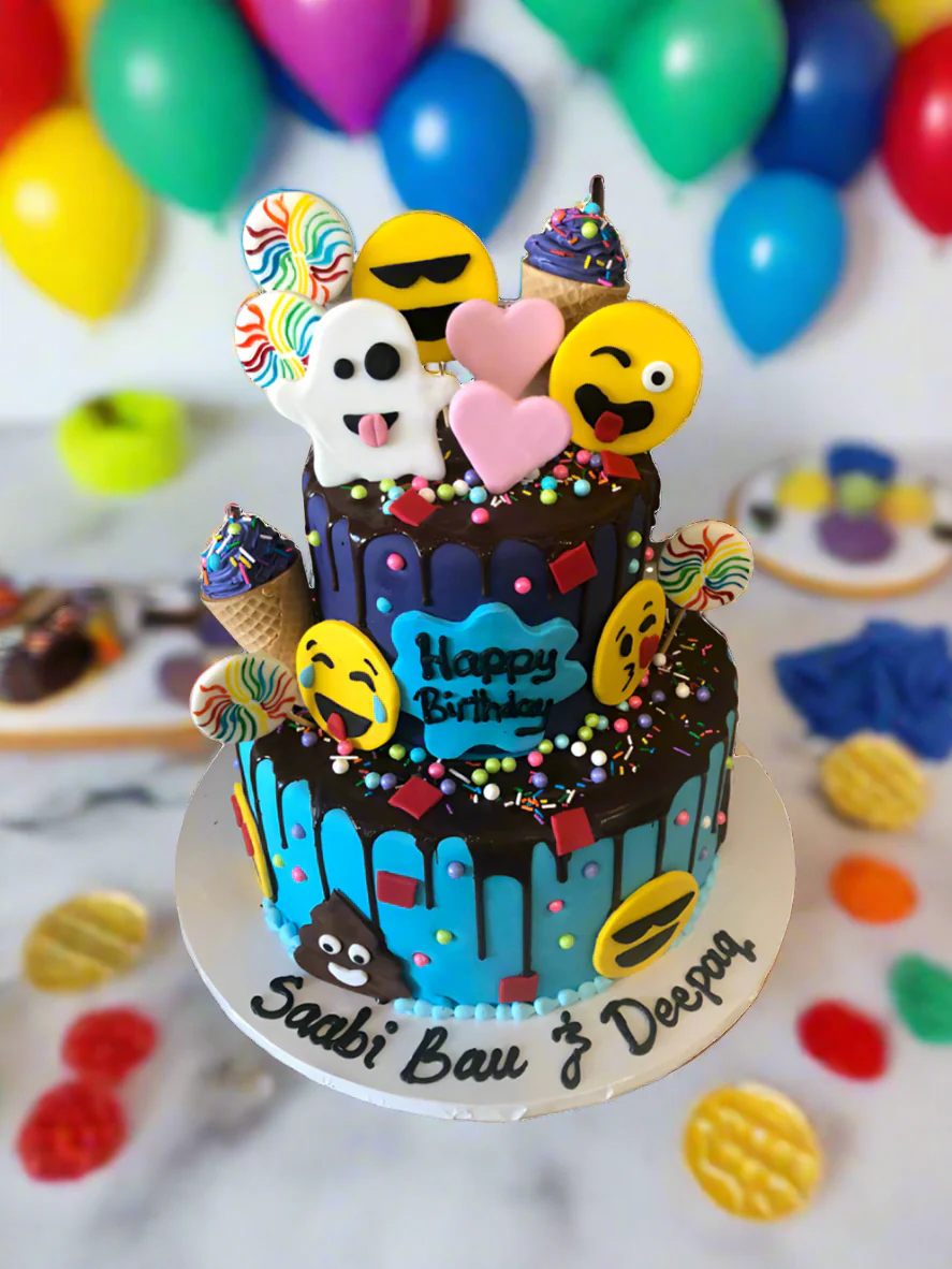 Emoji's Fondant Birthday Cake - Image 3