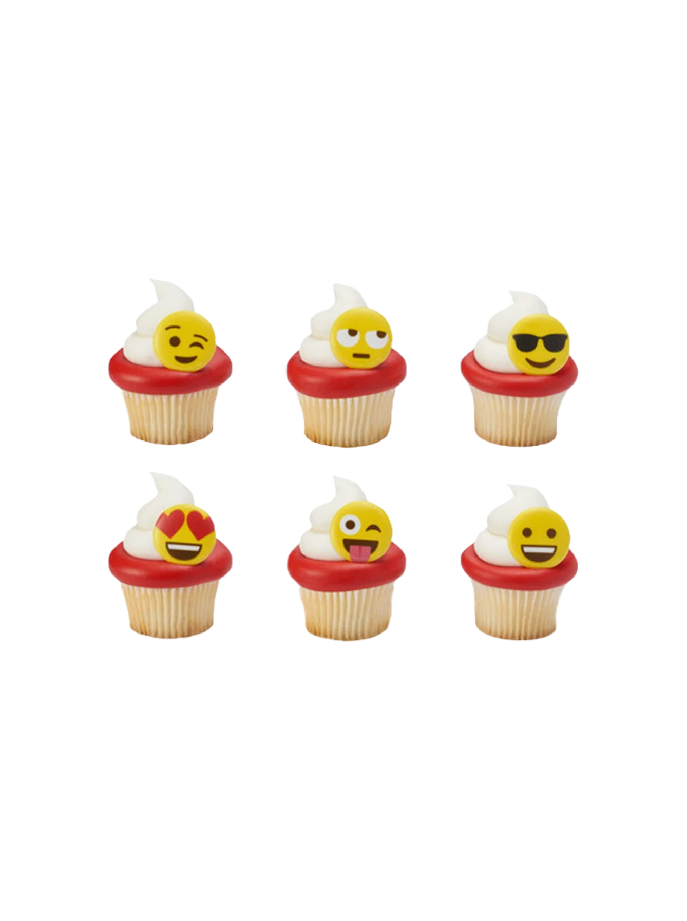 Emoticons Cupcakes - (Pack of 6)