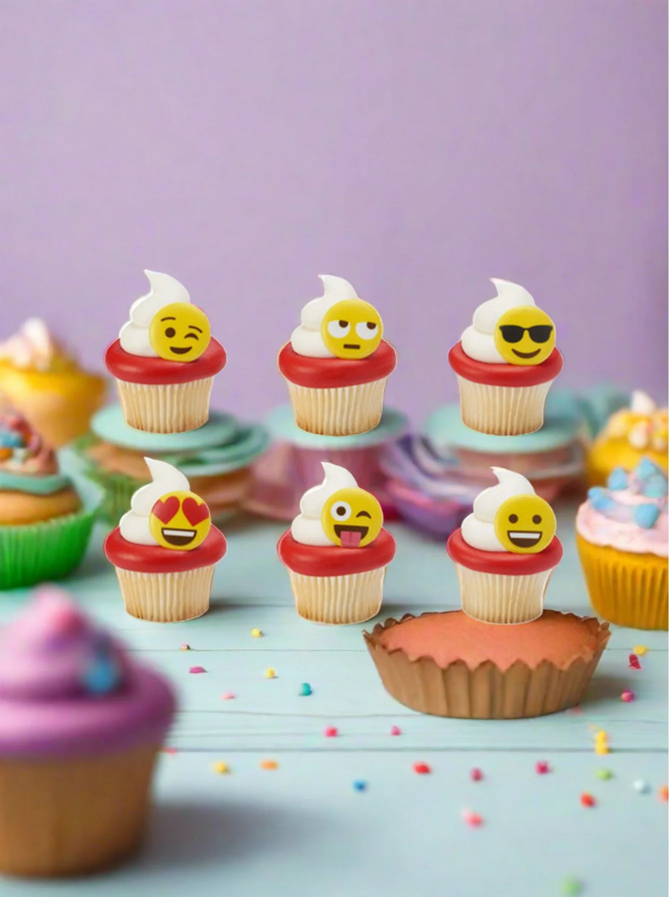 Emoticons Cupcakes - (Pack of 6) - Image 2