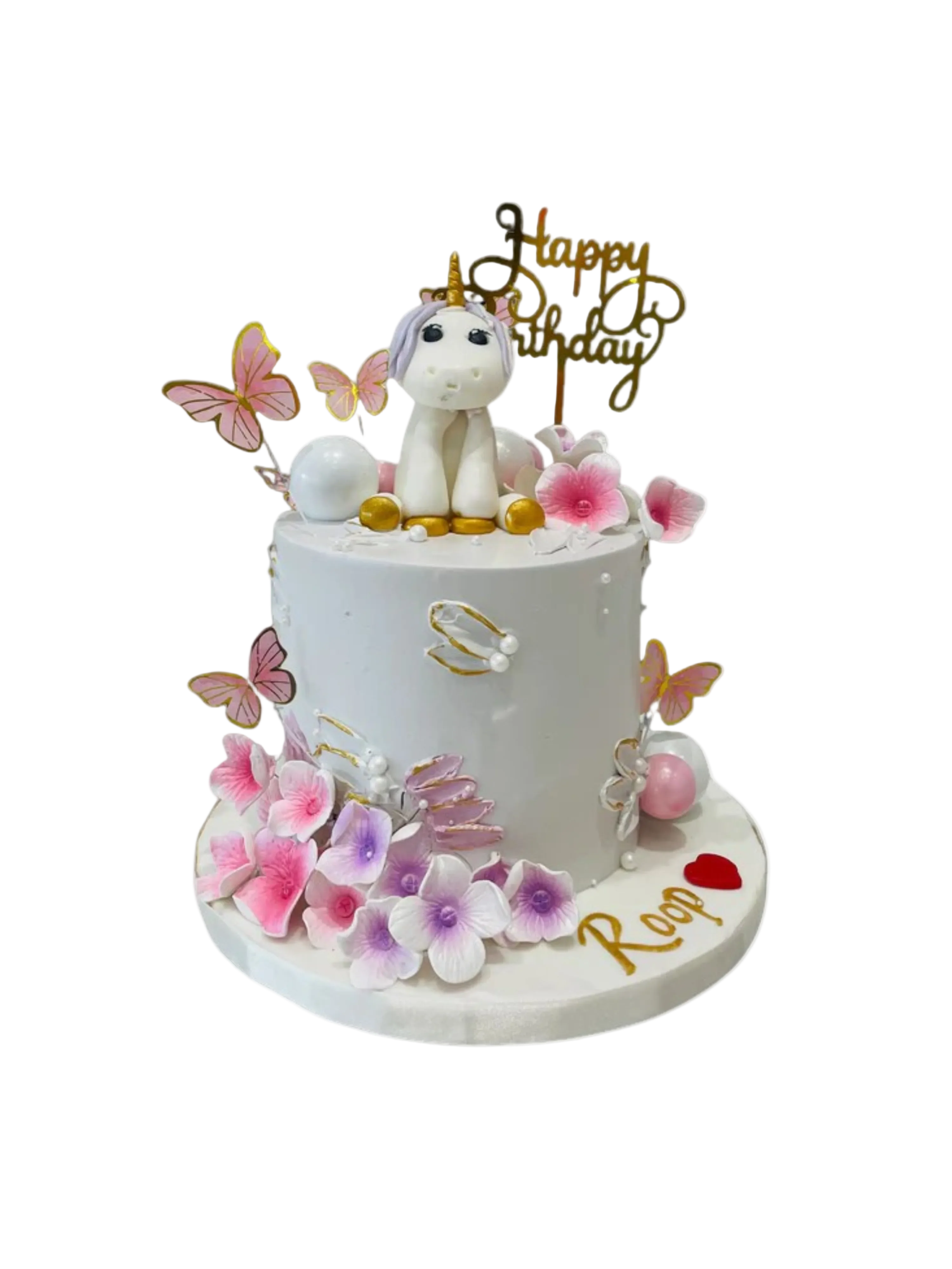 Enchanted Bloom Unicorn Cream Cake