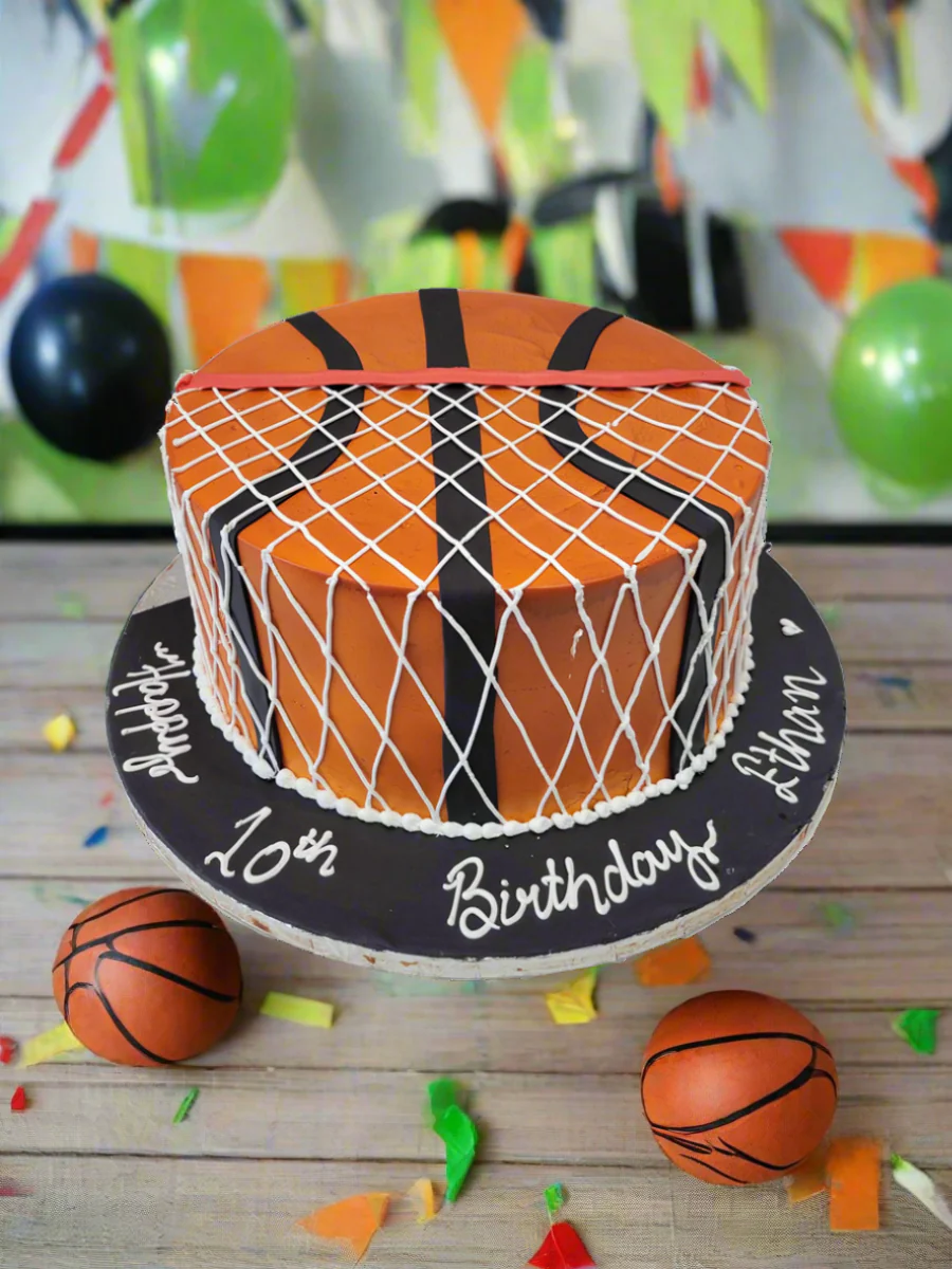 Ethan Basketball Cream Cake - Image 3