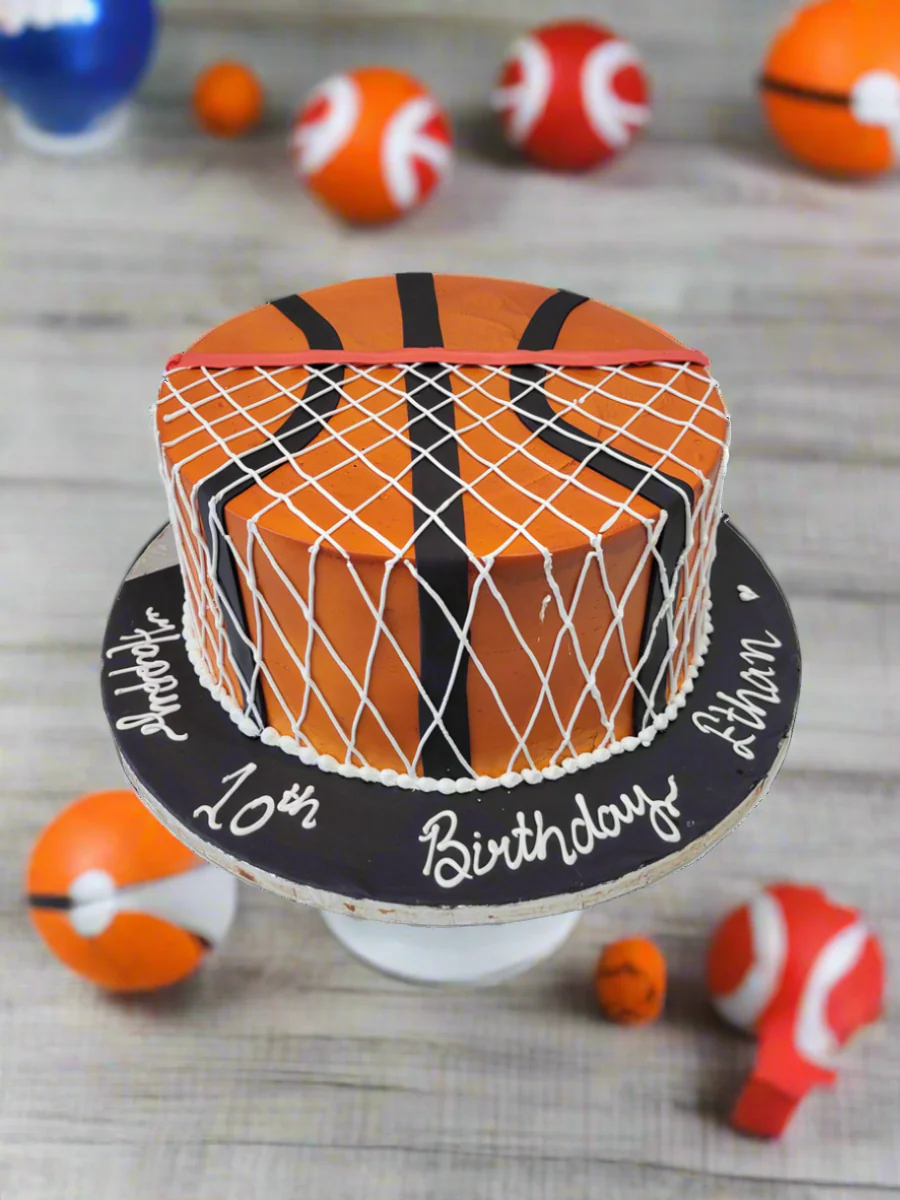 Ethan Basketball Cream Cake - Image 4