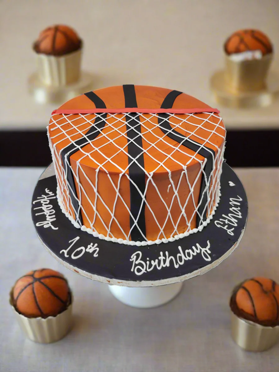 Ethan Basketball Cream Cake - Image 5