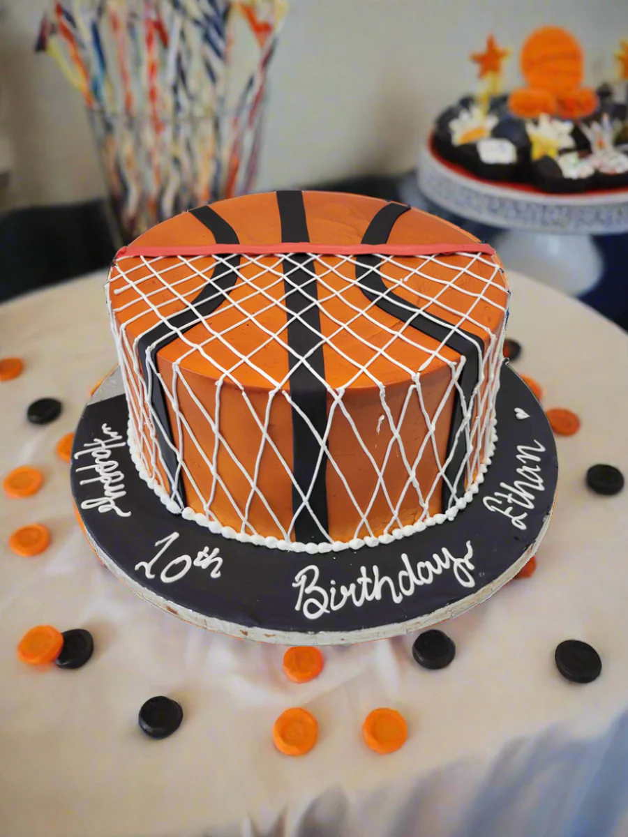Ethan Basketball Cream Cake - Image 6