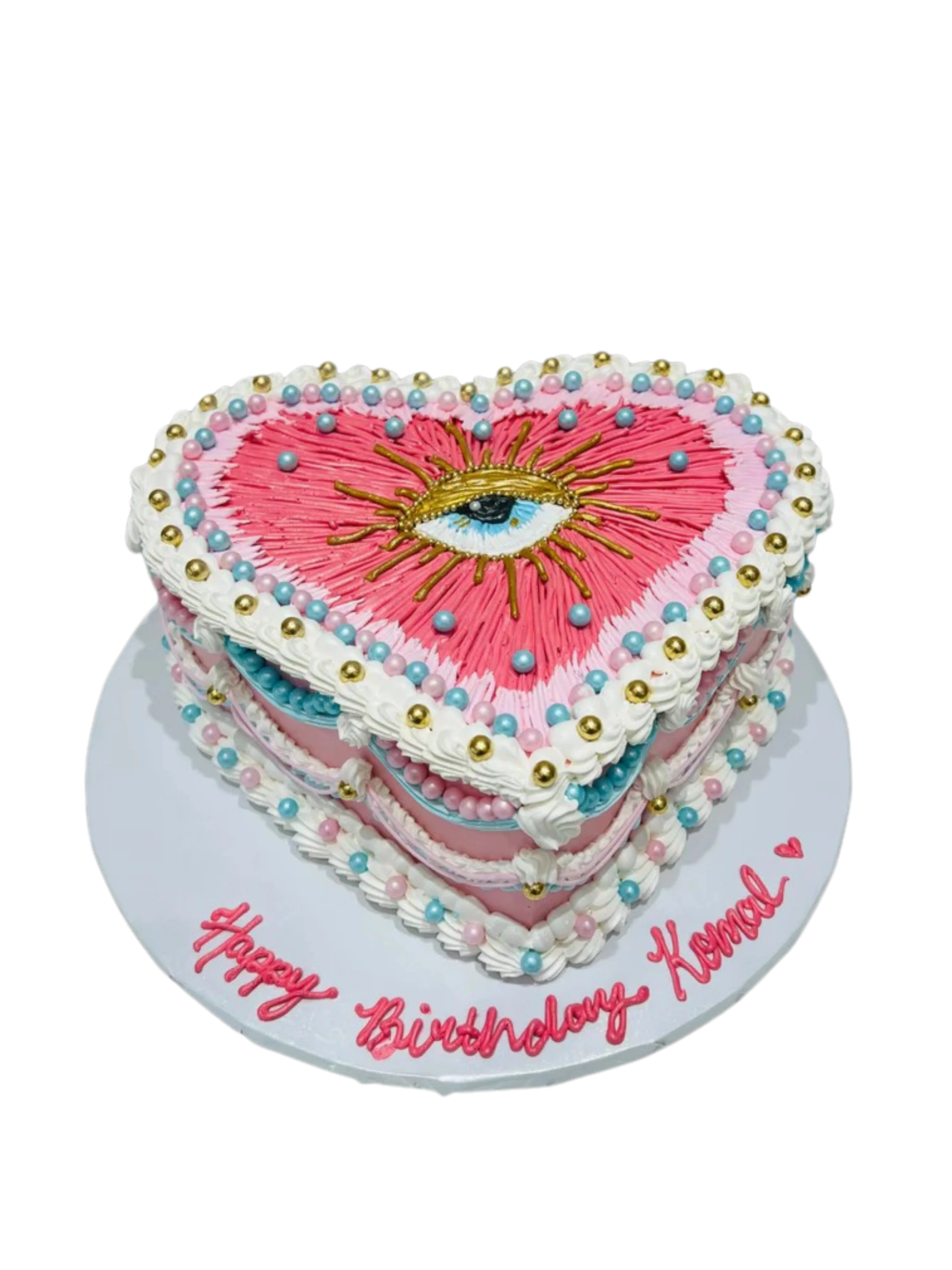 Evil Eye Vintage Heart Cake