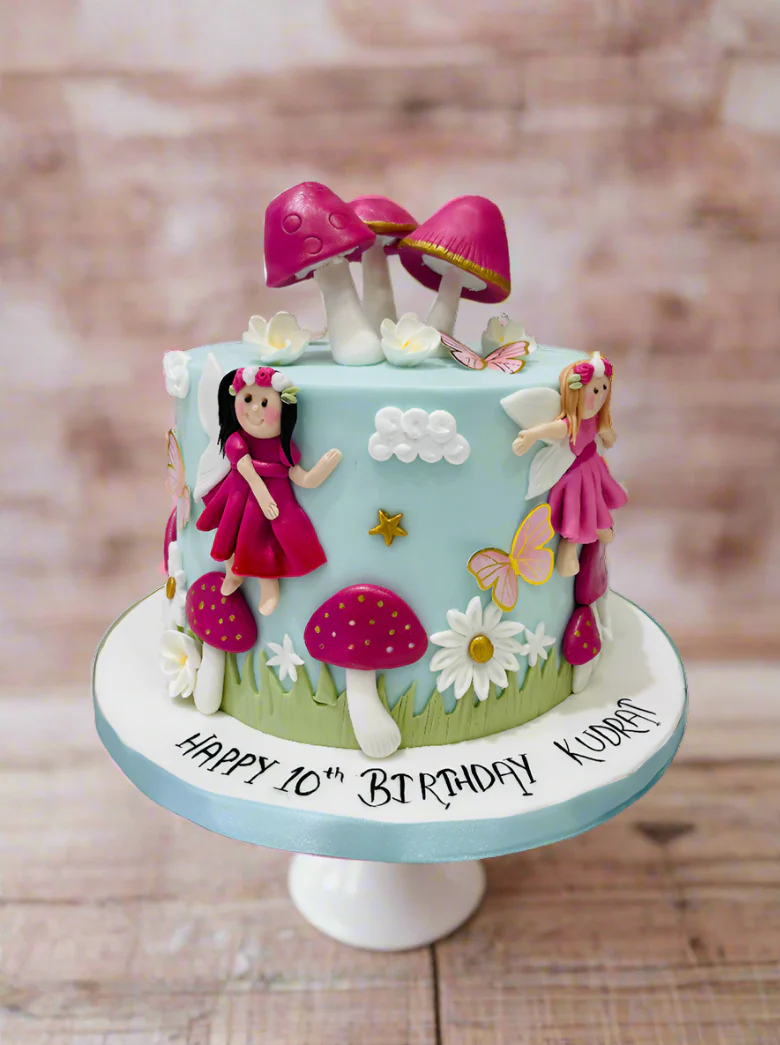 Fairy Theme Fondant Cake - Image 4