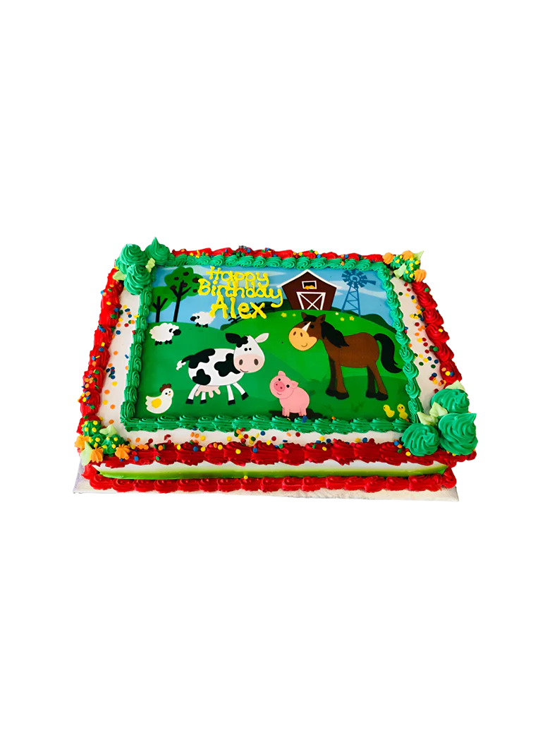 Farm Animals Photo Cake