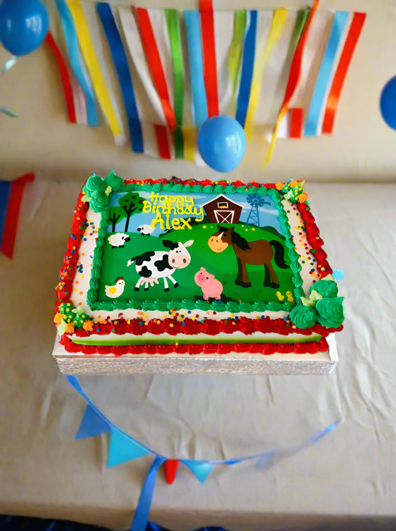 Farm Animals Photo Cake - Image 3