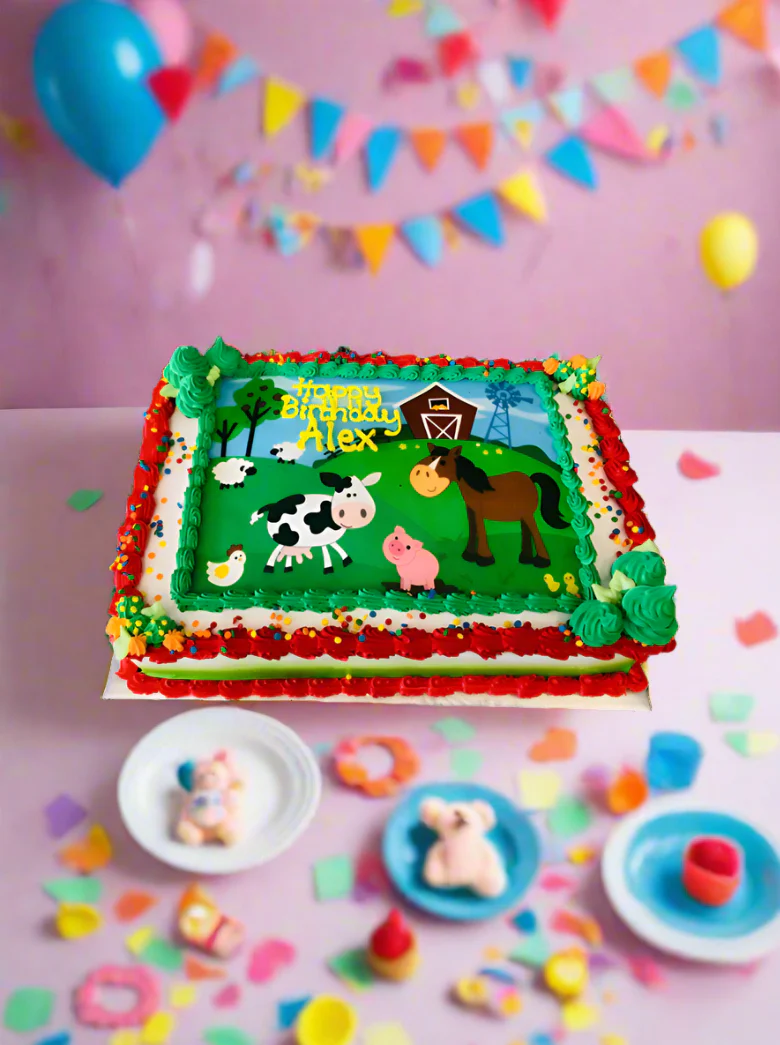Farm Animals Photo Cake - Image 4