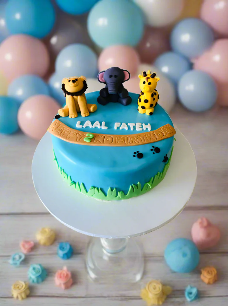 Fateh Animal Fondant Birthday Cake - Image 3