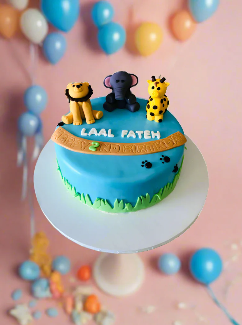 Fateh Animal Fondant Birthday Cake - Image 4