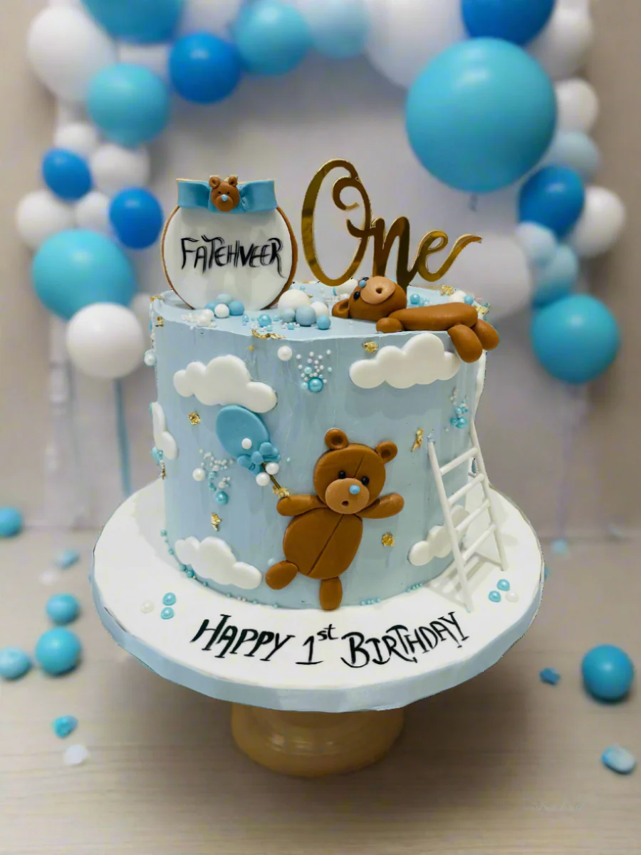 Fatehveer Teddy Cream Cake - Image 4