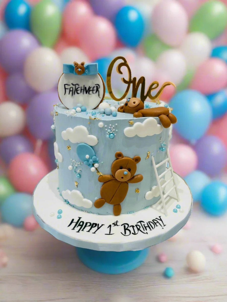 Fatehveer Teddy Cream Cake - Image 5
