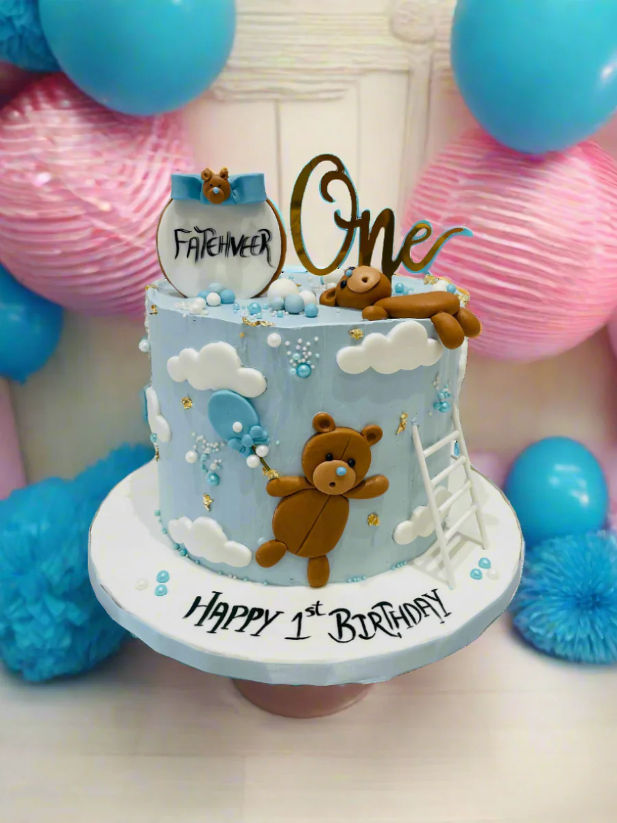 Fatehveer Teddy Cream Cake - Image 6