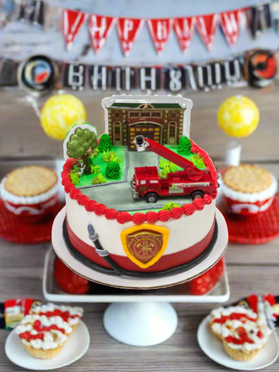 Fire Truck & Station Cake - Image 3