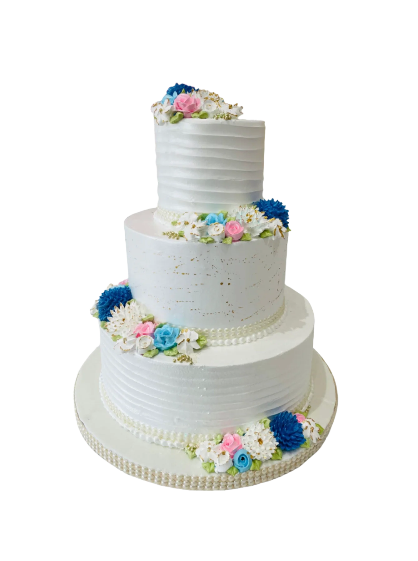 Floral Wedding Cream Cake