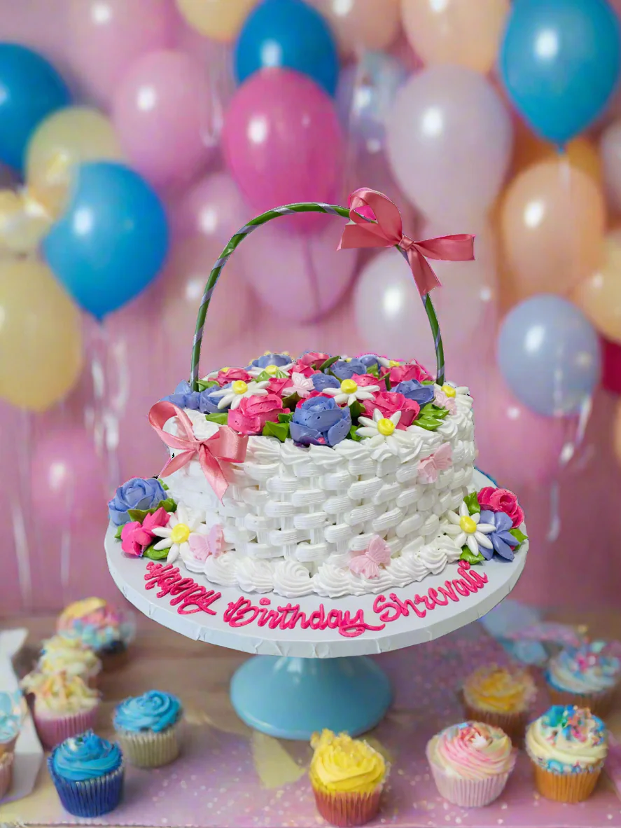 Flower Basket Birthday Cake - Image 2