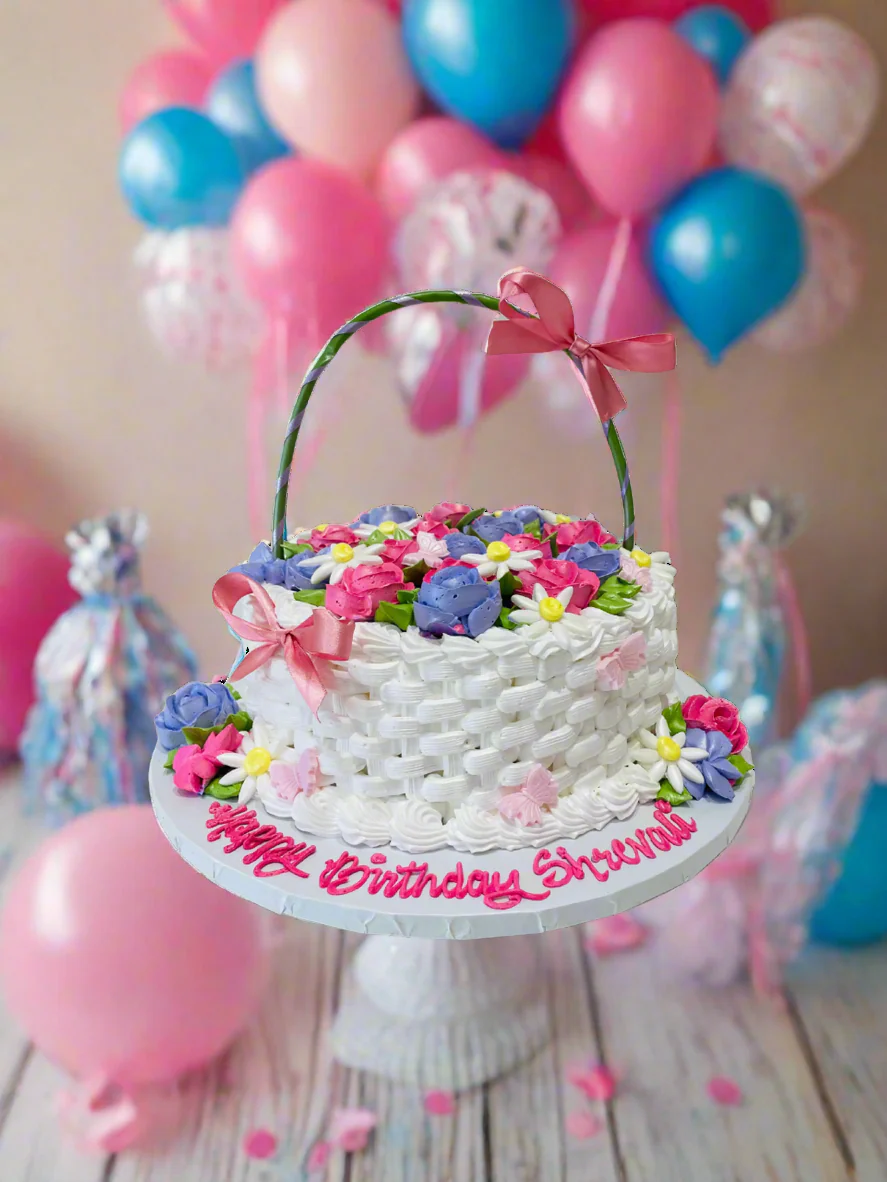 Flower Basket Birthday Cake - Image 3