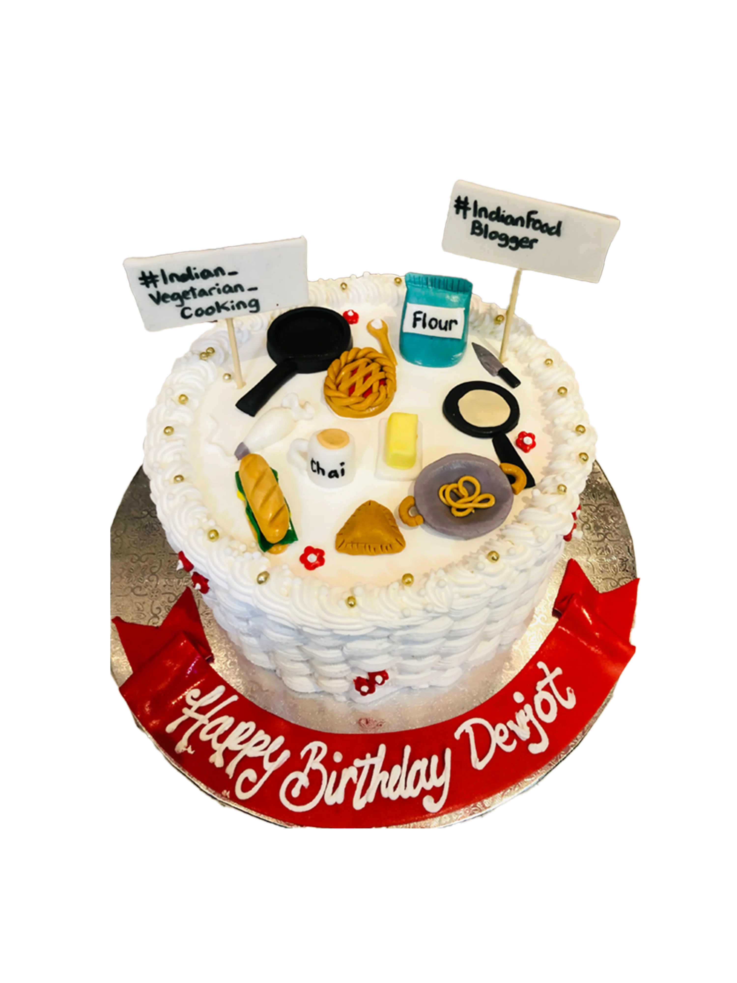 Food Theme Cream Cake