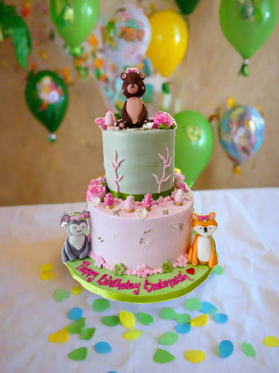 Forest Theme Tiered Cream Cake - Image 2