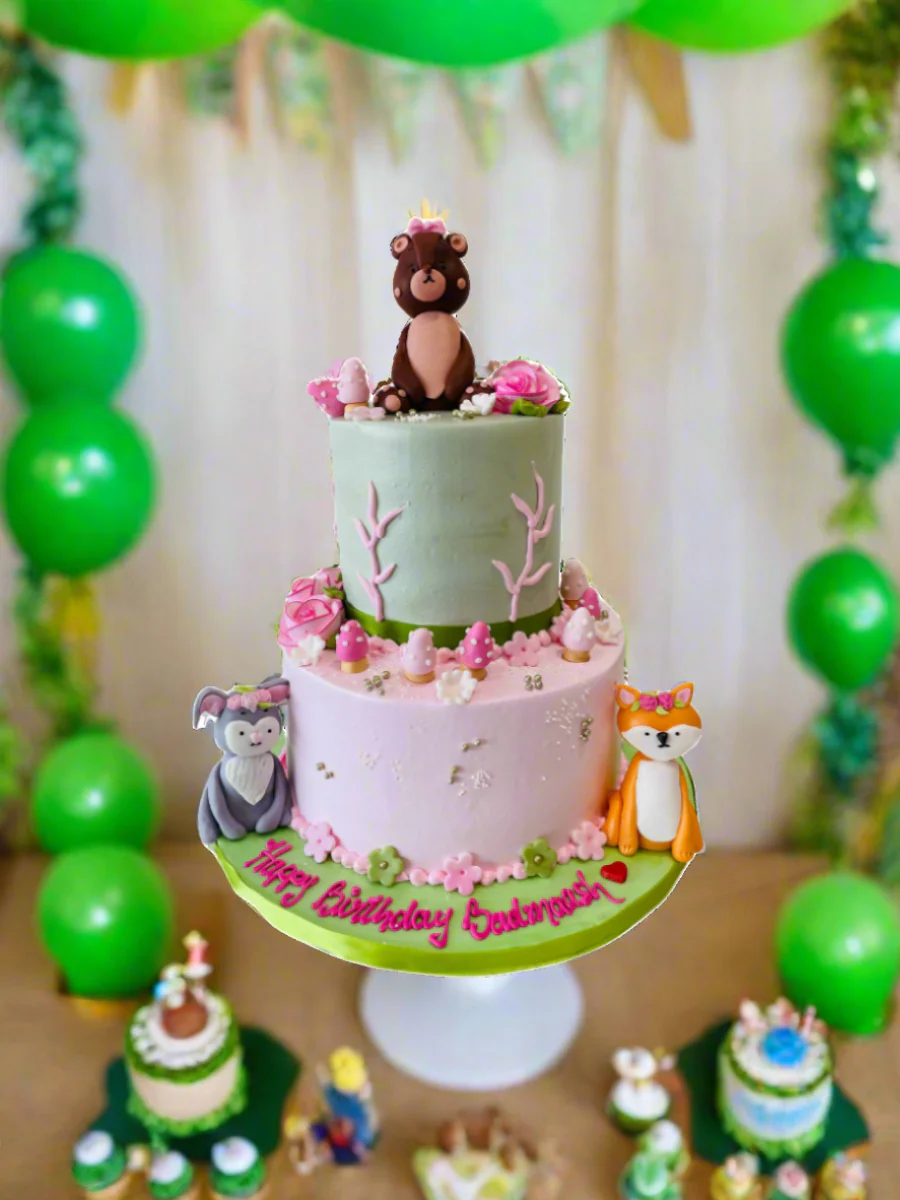 Forest Theme Tiered Cream Cake - Image 3
