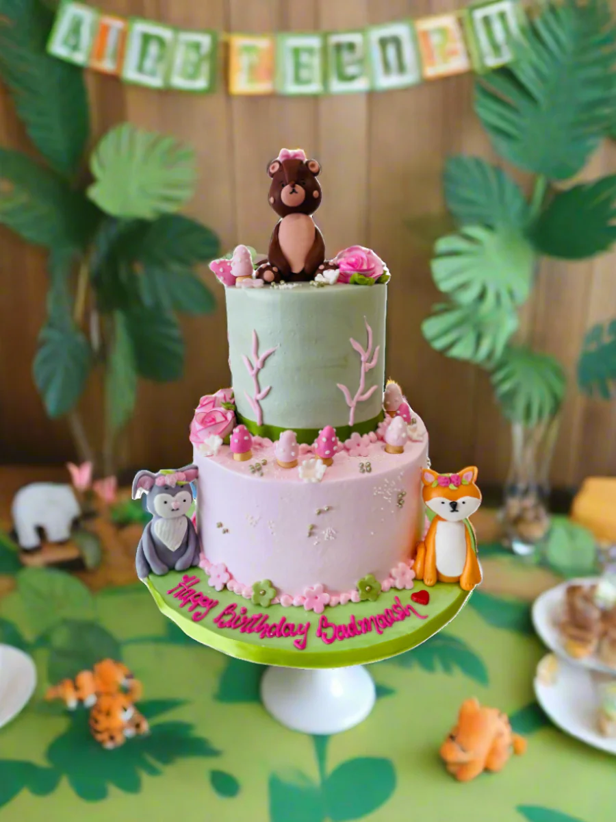 Forest Theme Tiered Cream Cake - Image 4