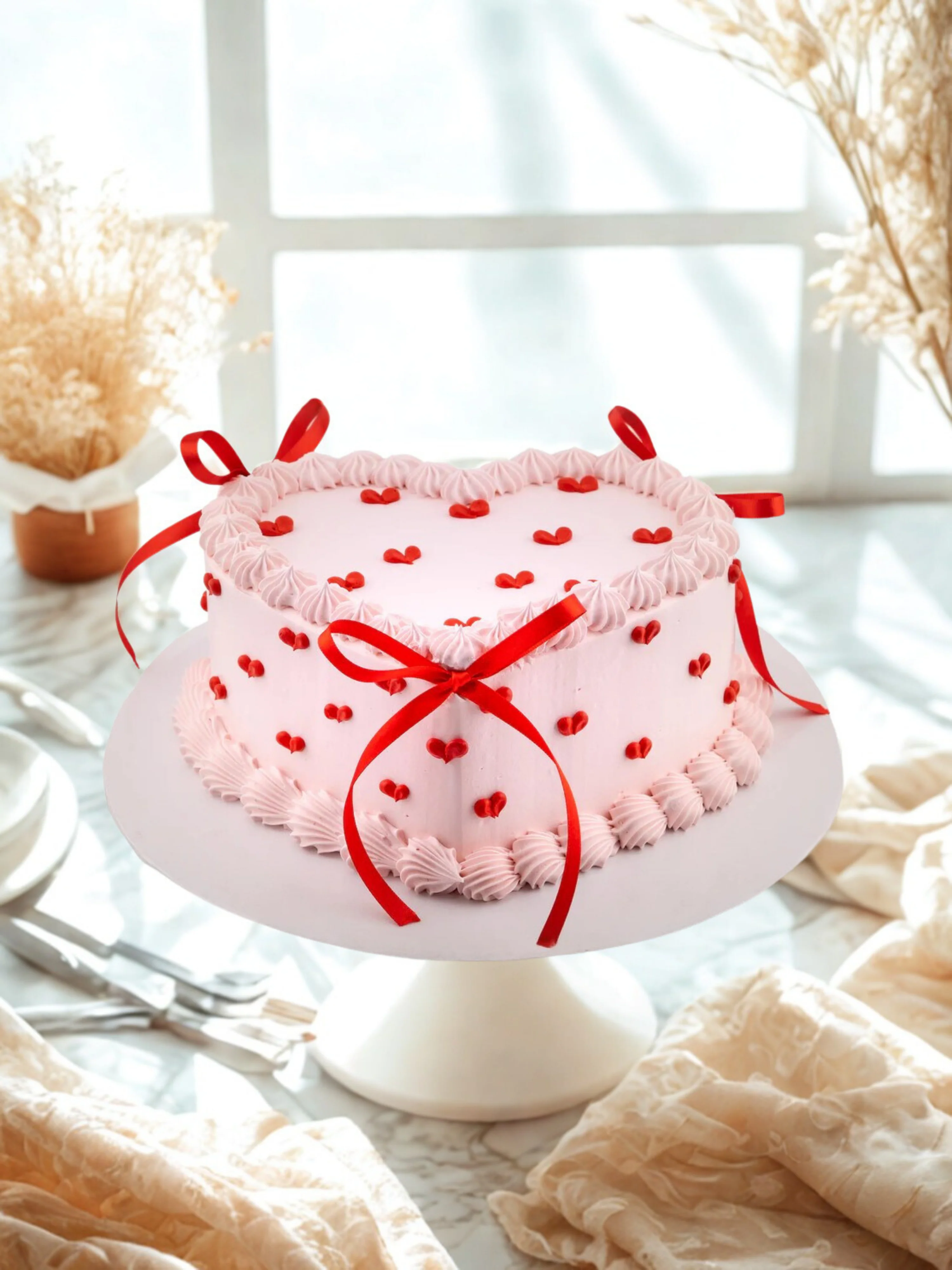 Forever Yours Bow Heart Cake - Image 2