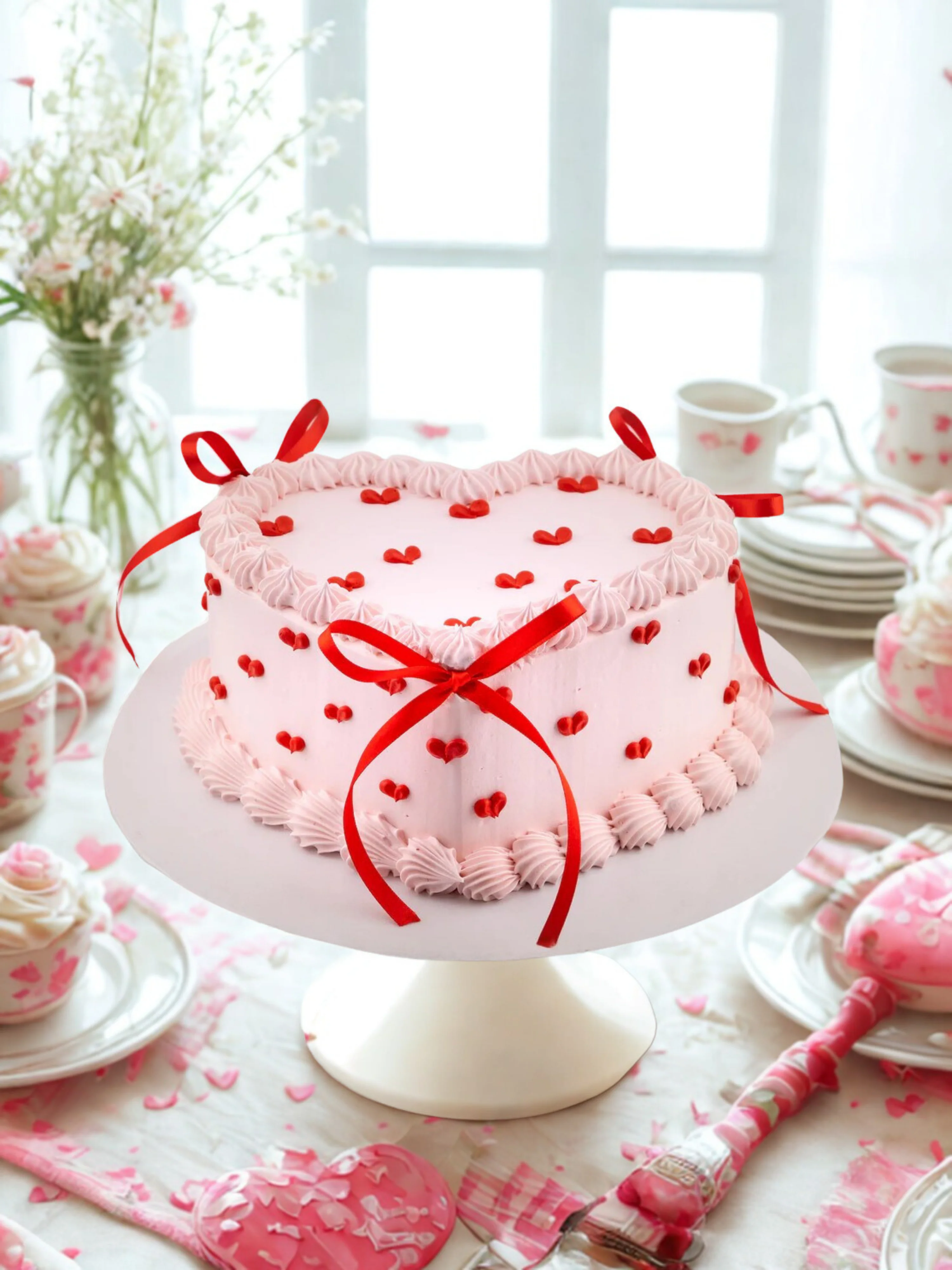 Forever Yours Bow Heart Cake - Image 3
