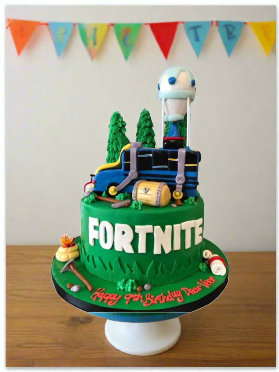 Fortnite Fondant Birthday Cake - Image 2