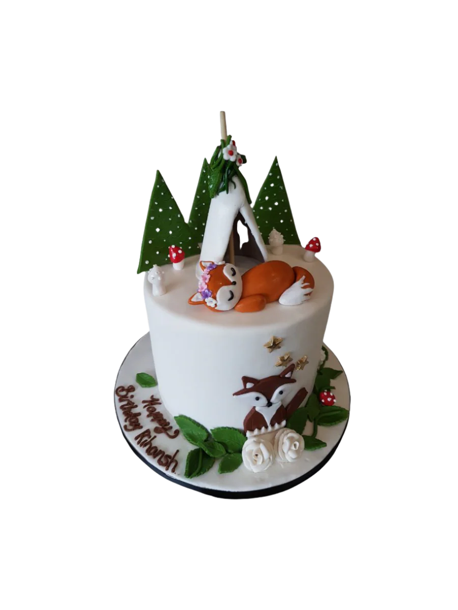 Fox Forest Birthday Cake