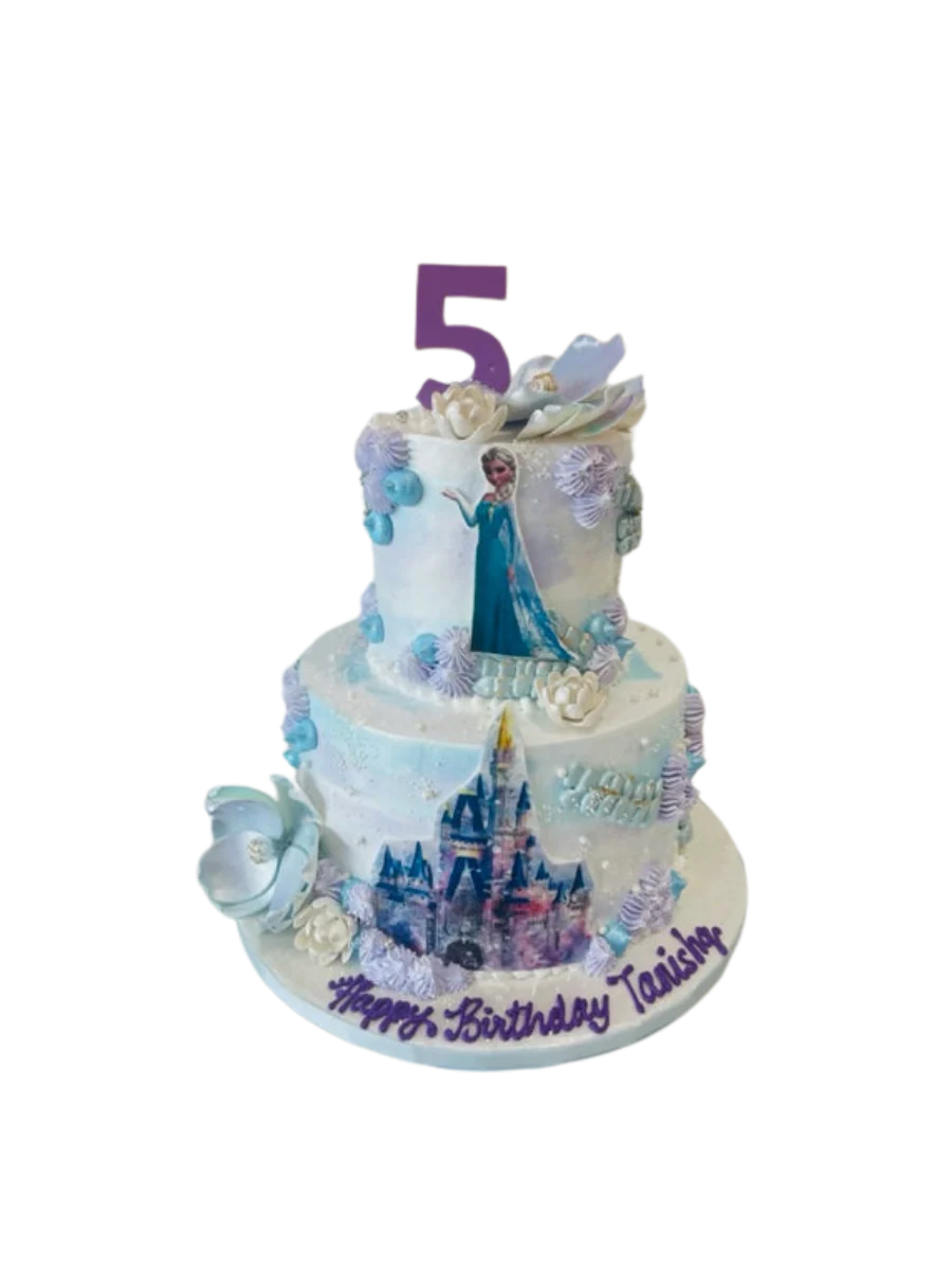 Frozen Castle Cream Tiered Cake