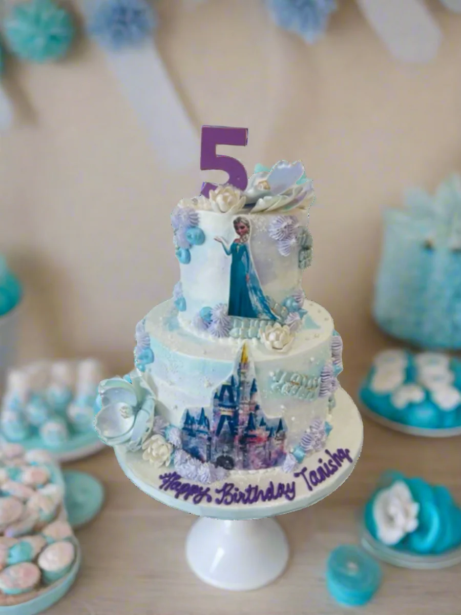 Frozen Castle Cream Tiered Cake - Image 3
