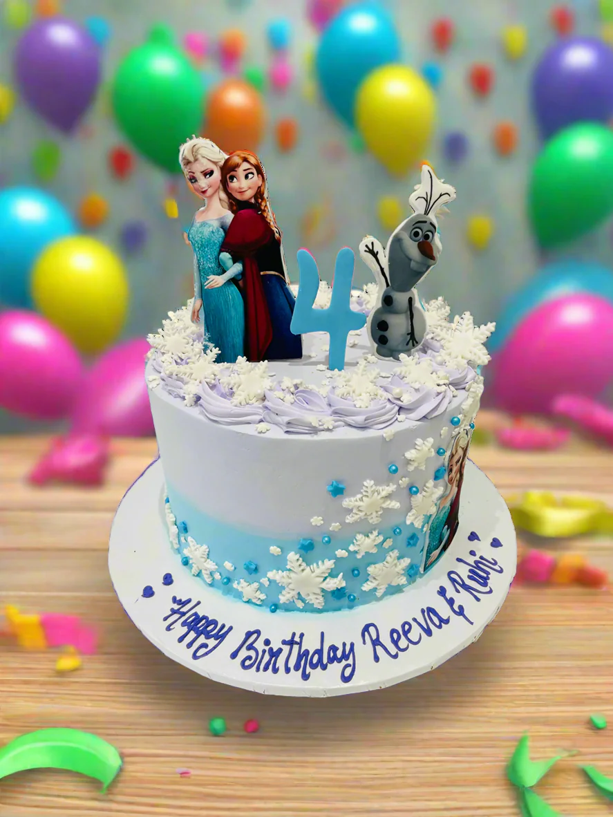 Frozen N Family Cream Cake - Image 3