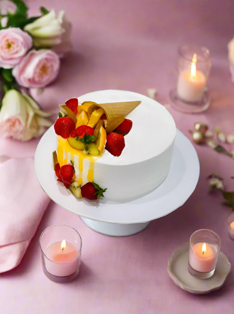Fruit Cone Birthday Cake - Image 4