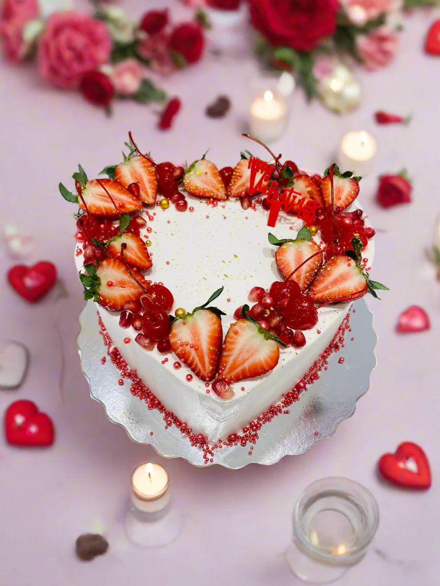 Fruit Valentine Heart Cake - Image 2